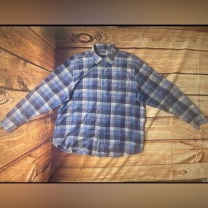 Tommy Bahama Long Sleeve Button Down Purple and Blue Plaid Shirt Men’s XXL #1912